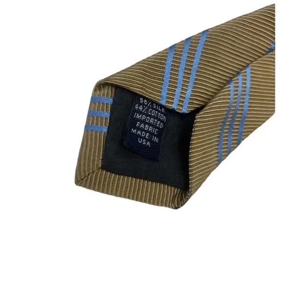 Brooks Brothers Silk Cotton Blend Brown & Blue Neck Tie - Picture 5 of 6